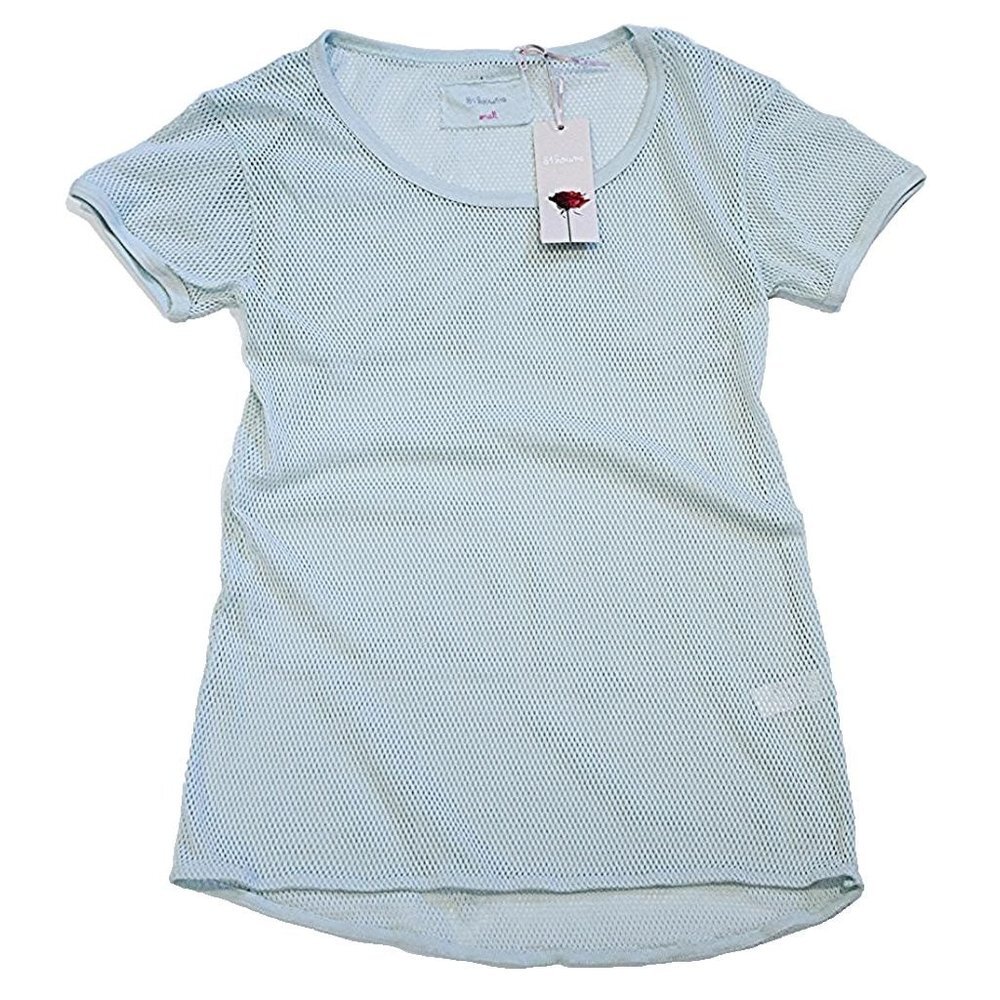 81 HOURS Aloe LIGHT GREEN Pale USER Crispy FISHNET Shirt TOP Supima COTTON ( S )